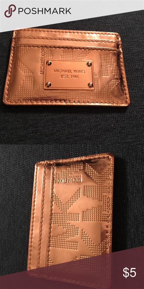 michael kors card holder rose gold|michael kors card holder men's.